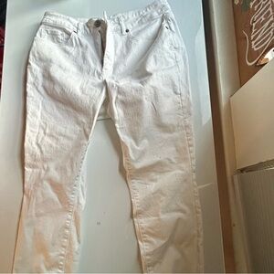 White curvy skinny crop Loft jeans